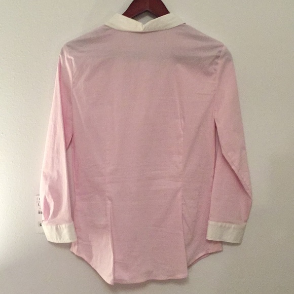 Zara Mid sleeve Pink/White Blouse - Picture 5 of 6